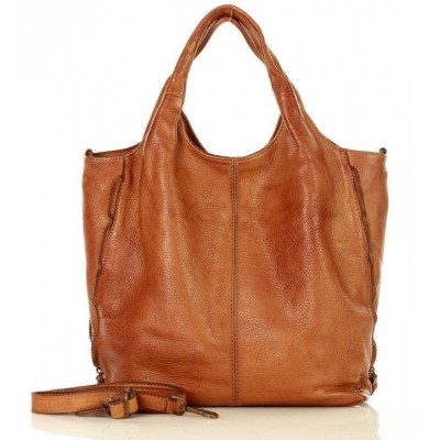 Hadnmade Shopper Tasche Leder Schwarz & Braun für Damen in Größe XXL