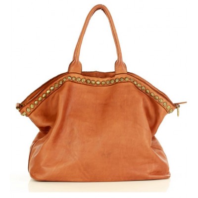 519. Shopper Tasche Braun & Schwarz italienische leder