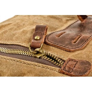 P03 WAX II UNISEX™ Groß Reiserucksack. Damen / Herren. Gewachste Baumwolle + Naturleder. A4 - 3 Farben