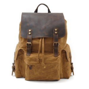 P06 WAX OUTDOOR 2 SCOUT™ Groß Wanderrucksack Damen / Herren. Gewachste Baumwolle + Naturleder. A4 - 4 Farben