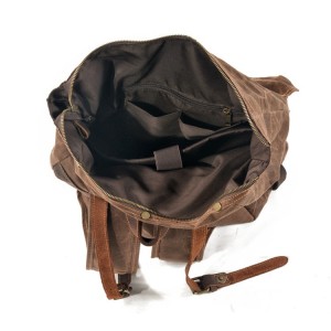 P09 WAX Vintage ™ Groß Damen und Herren Stadtrucksack aus gewachste Segeltuch + Naturleder. A4 - 2 Farben