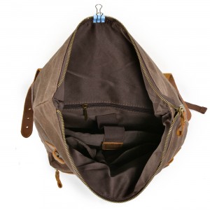 P11 WACHS LORIEN UNISEX™ Rollen Rucksack gewachste Canvas + Naturleder. Damen / Herren. 4 Farben