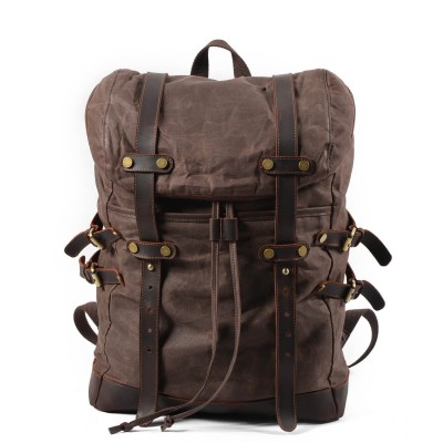 P13 WAX CHAMONIX™ Rucksack gewachstes canvas und echtes leder. Damen / Herren. 7 Farben