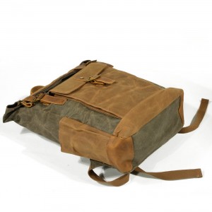 P16 WAX NORDIC™ groß unisex gewachste canvas und leder vintage rucksack. Damen / herren. 