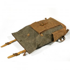 P16 WAX NORDIC™ groß unisex gewachste canvas und leder vintage rucksack. Damen / herren. 