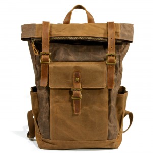 P16 WAX NORDIC™ groß unisex gewachste canvas und leder vintage rucksack. Damen / herren. 