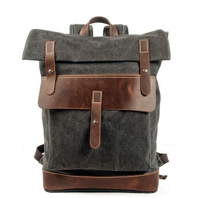 P8 STANFORD UNISEX™ Dicke Canvas und naturleder gross Rucksack mit Laptopfach für Damen und Herren  A4 - 5 Farben