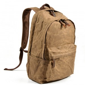 P9 WAX BOSTON UNISEX™ Rucksack gewachstes canvas und naturleder. Damen / Herren. 3 Farben