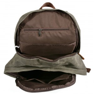 P9 WAX BOSTON UNISEX™ Rucksack gewachstes canvas und naturleder. Damen / Herren. 3 Farben