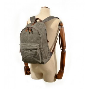 P9 WAX BOSTON UNISEX™ Rucksack gewachstes canvas und naturleder. Damen / Herren. 3 Farben