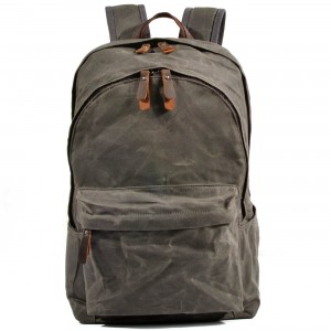 P9 WAX BOSTON UNISEX™ Rucksack gewachstes canvas und naturleder. Damen / Herren. 3 Farben